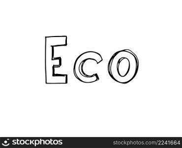 Vector Illustration of the word ECO. Vector Illustration of the word ECO with the leaves.