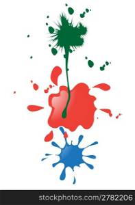 Vector illustration of three separate groups of paint blobs
