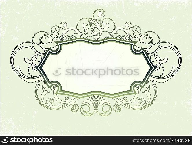 Vector illustration of titling frame on the Grunge background. Blank so you can add your own images or text