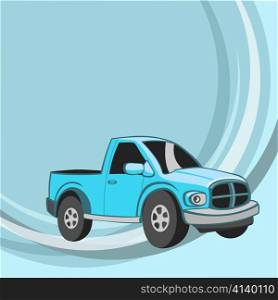 Vector illustration of Transport Cartoon . Funny blue car