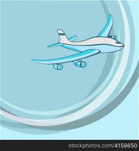 Vector illustration of Transport Cartoon . Little blue airplane.