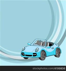 Vector illustration of Transport Cartoon . Little blue car