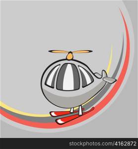 Vector illustration of Transport Cartoon . Little funny helicopter