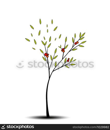 Vector illustration of tree. Tree background with green leaves