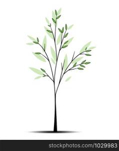 Vector illustration of tree. Tree background with green leaves. Tree background with green leaves