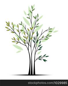 Vector illustration of tree. Tree background with green leaves. Tree background with green leaves