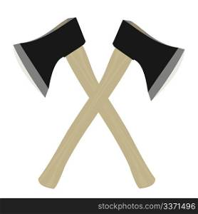 Vector illustration of two axe are isolated on white background