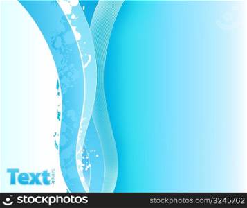 Vector illustration of two modern styles, lined art and grunge, coupled in an abstract background with beautiful fading blue colors.