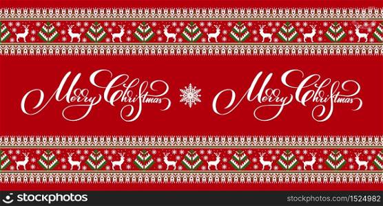 Vector illustration of Ukrainian folk seamless pattern ornament with winter symbols and Merry Christmas text. Ethnic border element. Traditional Ukrainian knitted embroidery pattern - Vyshyvanka.. Vector illustration of Ukrainian folk seamless pattern ornament with winter symbols and Merry Christmas text. Ethnic border element. Traditional Ukrainian knitted embroidery pattern - Vyshyvanka