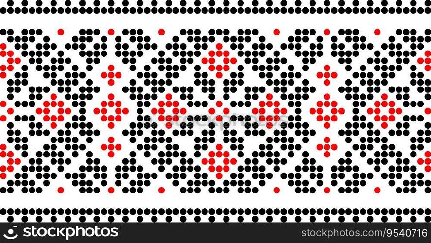 Vector illustration of Ukrainian ornament in ethnic geometric style, identity, vyshyvanka, embroidery for print clothes, websites, banners.