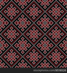 Vector illustration of Ukrainian ornament in ethnic style, identity, vyshyvanka, embroidery for print clothes, websites, banners