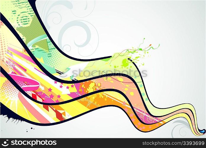Vector illustration of urban Colorful and funky background design