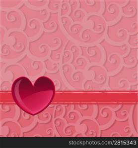 Vector illustration of Valentine&acute;s Day background, decorated with beautifull hearts.