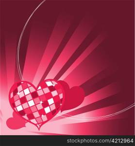 Vector illustration of Valentine&acute;s Day background, decorated with beautifull hearts.