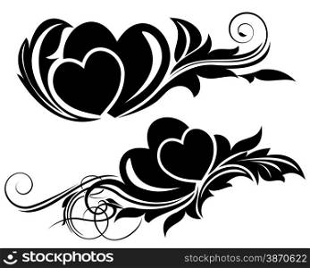 Vector illustration of valentine day floral design element