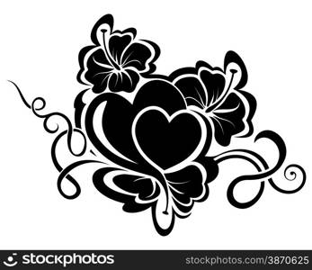 Vector illustration of valentine day floral design element