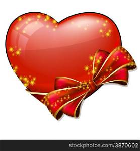 Vector illustration of Valentine heart with bow
