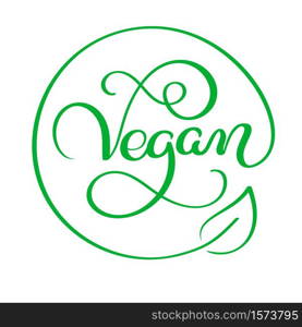 Vector illustration of Vegan Calligraphy lettering word text. food concept design. Handwritten lettering for restaurant, cafe menu. Elements for labels, logos, badges, stickers.. Vector illustration of Vegan Calligraphy lettering word text. food concept design. Handwritten lettering for restaurant, cafe menu. Elements for labels, logos, badges, stickers