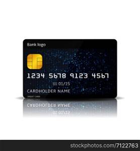 Vector Illustration of very realistic credit card icon isolated on white background
