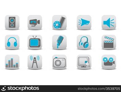 Vector illustration of video and audio icons.You can use it for your website, application or presentation.
