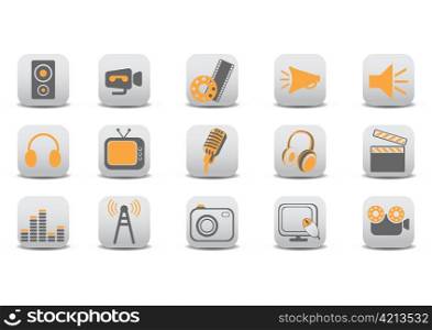 Vector illustration of video and audio icons.You can use it for your website, application or presentation.