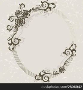 Vector illustration of vintage floral border pattern