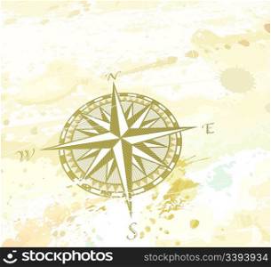 Vector illustration of vintage grunge background with retro compass windrose. Great for any &acute;direction&acute; you want to go...