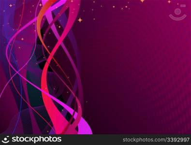 Vector illustration of violet abstract lines background