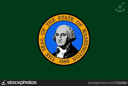 Vector Illustration of Washington U.S. state flag. Vector Illustration of Washington state flag
