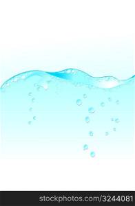 Vector Illustration of water with bubbles
