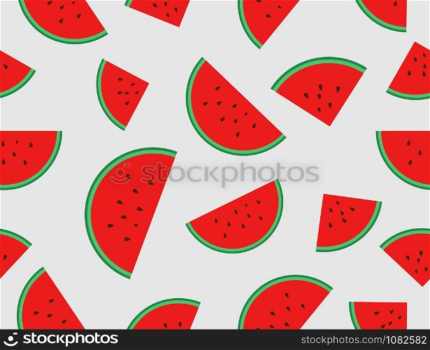 Vector illustration of watermelon slices seamless pattern