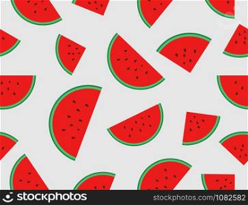 Vector illustration of watermelon slices seamless pattern