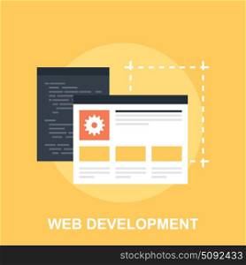 Vector illustration of web development flat design concept.