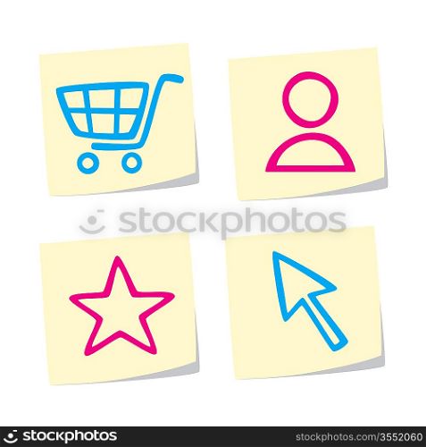 Vector Illustration of Web Icons on White Background