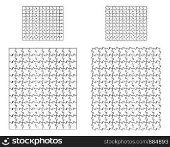 Vector illustration of white puzzles, separate pieces