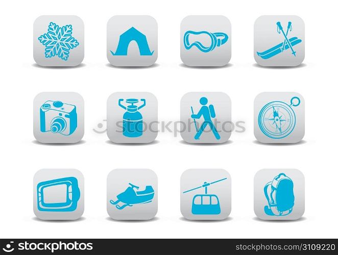 Vector illustration of winter camping/ski icons .You can use it for your website, application or presentation