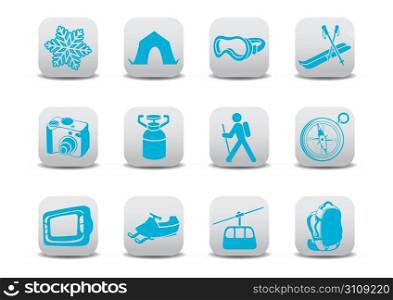 Vector illustration of winter camping/ski icons .You can use it for your website, application or presentation