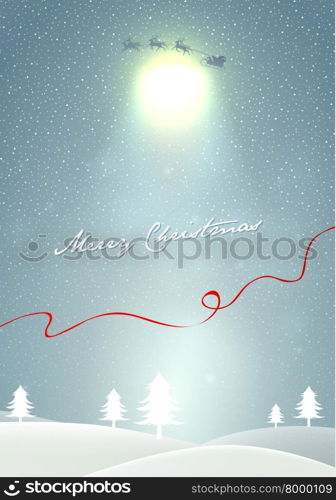 Vector illustration of Winter landscape with trees