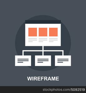 Vector illustration of wireframe flat design concept.