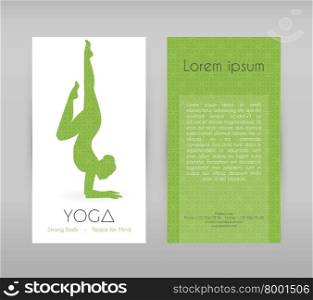 Vector illustration of Woman doing yoga asanas, flyers