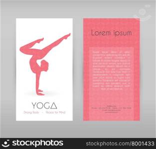 Vector illustration of Woman doing yoga asanas. Woman doing yoga asanas