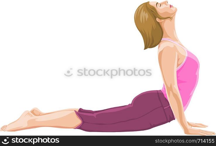 Vector illustration of woman in yoga pose.