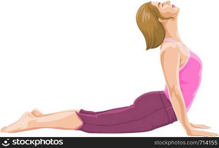 Vector illustration of woman in yoga pose.