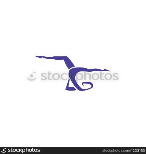 Vector illustration of yoga pose. Gymnastics and yoga logo template.