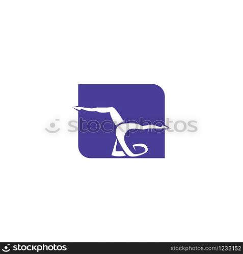 Vector illustration of yoga pose. Gymnastics and yoga logo template.