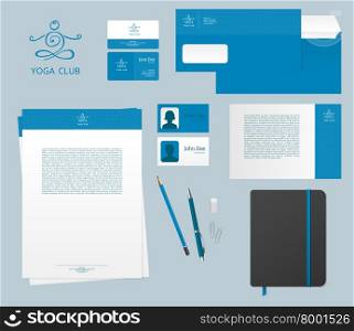 Vector illustration of Yoga studio branding set