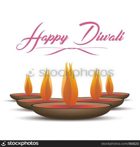 Vector illustration on the theme of the traditional celebration of happy diwali. Deepavali light and festival fire