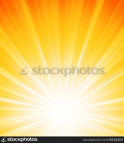 Vector illustration Orange summer sun light burst