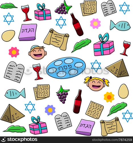 Vector illustration pack of Passover symbols and icons.&#xA;