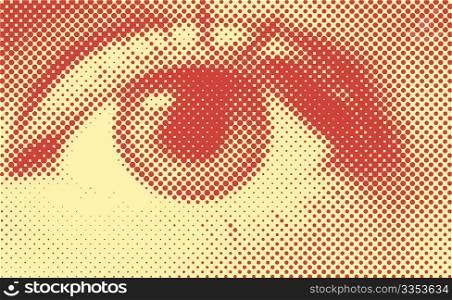 Vector illustration pattern of dots in the form of a human eye